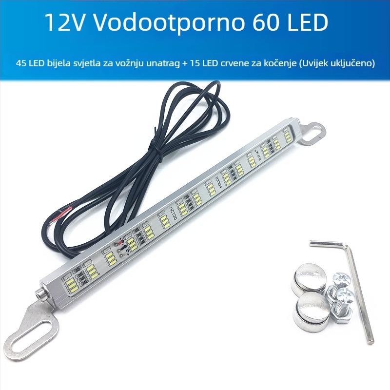 Automobilska LED svjetla za vožnju unatrag i kočnicu s 120 SMD lampom za registarsku pločicu, 12–24V, LED, vijek trajanja 10000 h