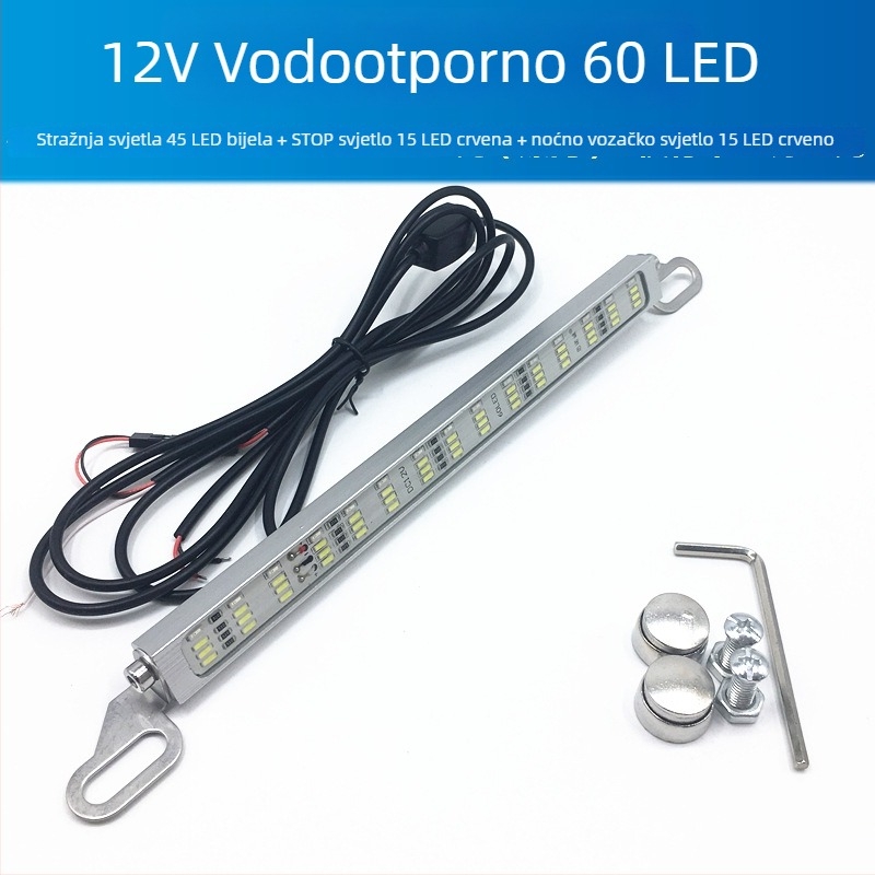 Automobilska LED svjetla za vožnju unatrag i kočnicu s 120 SMD lampom za registarsku pločicu, 12–24V, LED, vijek trajanja 10000 h