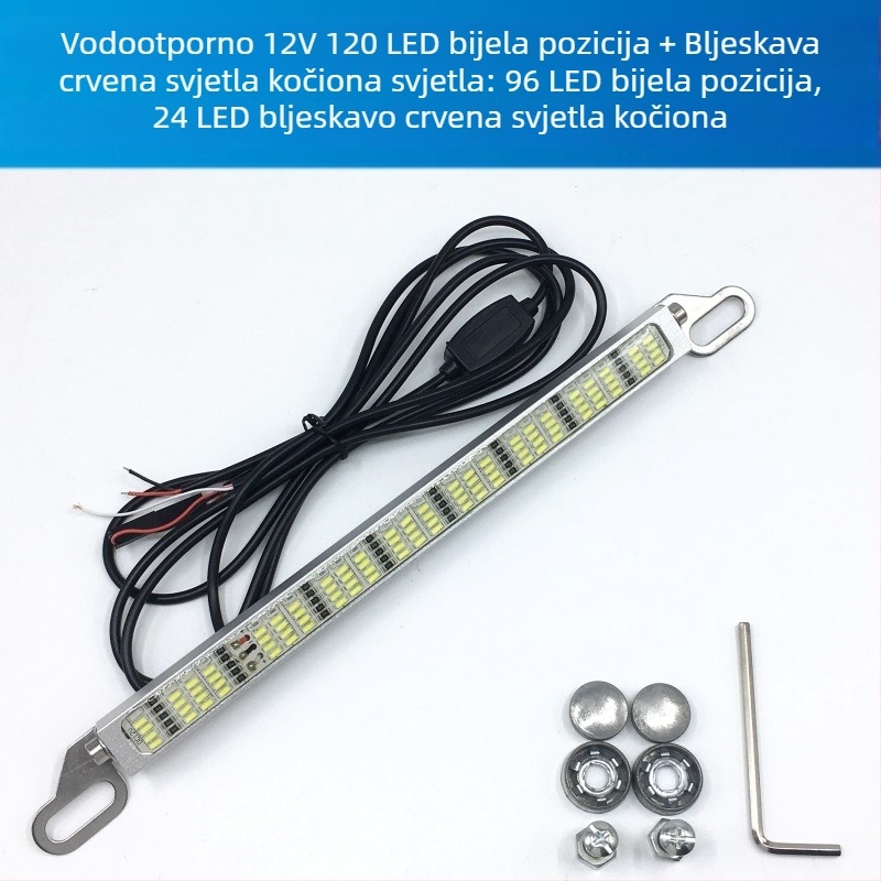 Automobilska LED svjetla za vožnju unatrag i kočnicu s 120 SMD lampom za registarsku pločicu, 12–24V, LED, vijek trajanja 10000 h