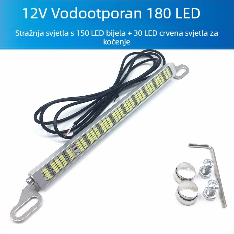 Automobilska LED svjetla za vožnju unatrag i kočnicu s 120 SMD lampom za registarsku pločicu, 12–24V, LED, vijek trajanja 10000 h