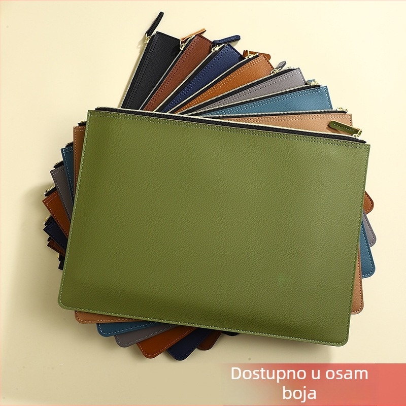 Brocade Rabbit A4 PU kožna torba s patentnim zatvaračem za dokumente – Velika kapaciteta, Pohrana računa