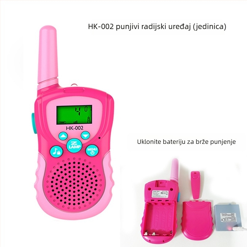 Huike T388 Djeco dvokraki radio s 22 kanala, doseg 1,5–3 km, RF izlaz 0,5 W, litij-ionska baterija 3,7 V, s zaslonom