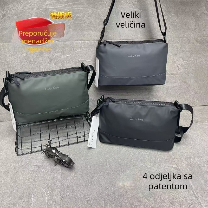 Cebiy Kate muška torbica preko ramena - membrana, vodootporna i prozračna, ultra lagana, otporna na habanje, gradski stil, višestruki pretinci, kompatibilna s 8-inčnim prijenosnim računalom