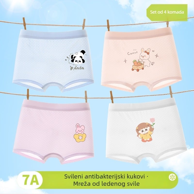 Djevojačke bokserice za proljeće 2025, viskozna 90%, sigurnosna klasa A, za djecu 3–8 godina