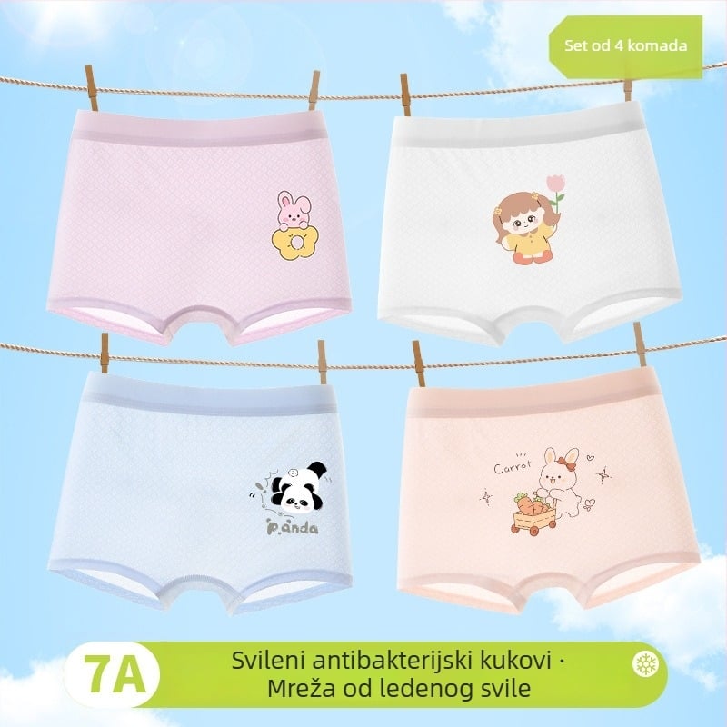 Djevojačke bokserice za proljeće 2025, viskozna 90%, sigurnosna klasa A, za djecu 3–8 godina