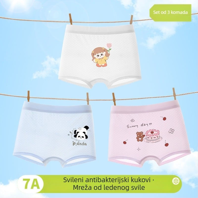 Djevojačke bokserice za proljeće 2025, viskozna 90%, sigurnosna klasa A, za djecu 3–8 godina