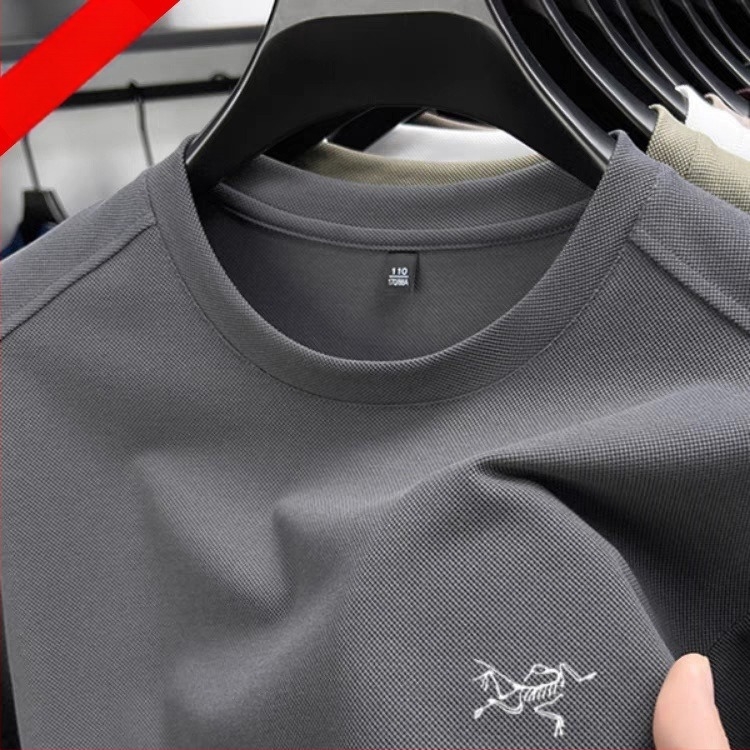 Muški kratkih rukava T-shirt s izvezenim logom, okrugli vrat, lagana mercerizirana pamuk, životinjski uzorak, slobodan kroj