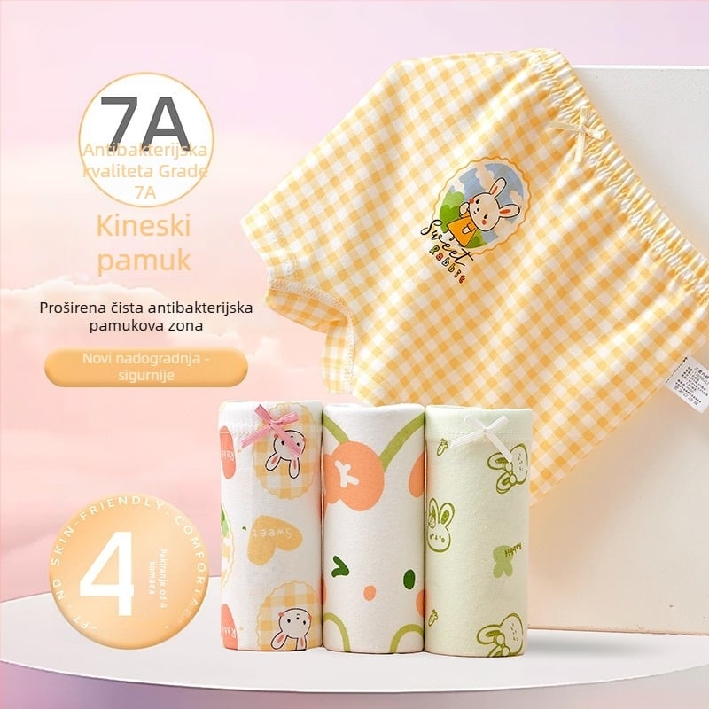 Dječje bokserice za djevojčice od pamuka 95%, lagani ljetni model, za djevojčice 3–8 godina (100–140 cm) i stariju djecu preko 140 cm.