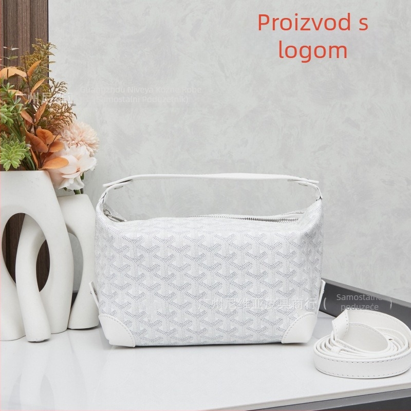 Kožna neseser za kozmetiku za putovanja, uzorak s literama, podstava od platna, cross-body dizajn, unisex
