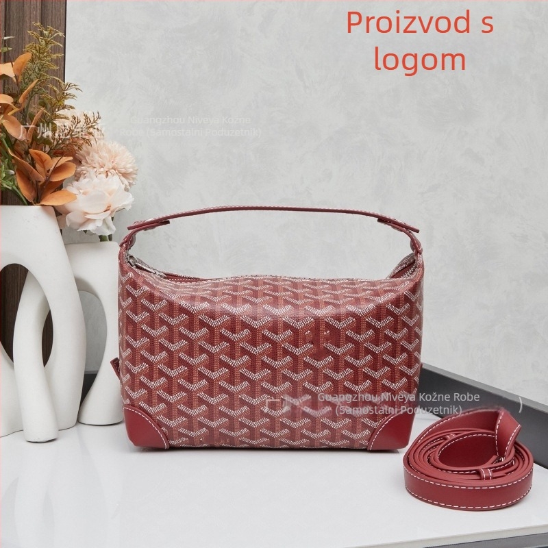 Kožna neseser za kozmetiku za putovanja, uzorak s literama, podstava od platna, cross-body dizajn, unisex