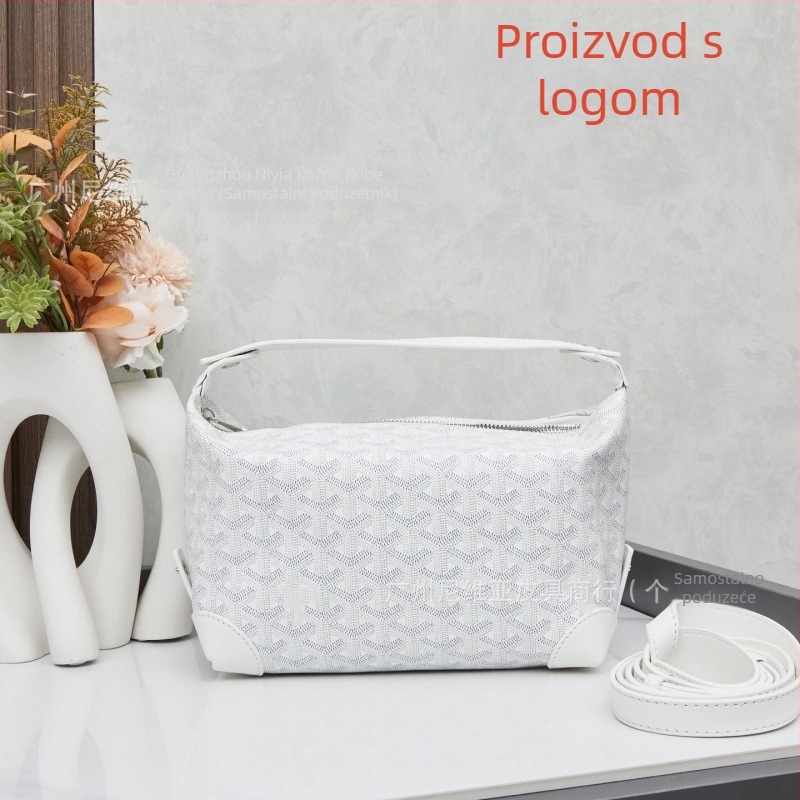 Kožna neseser za kozmetiku za putovanja, uzorak s literama, podstava od platna, cross-body dizajn, unisex