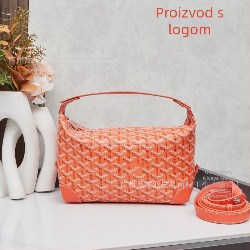 Kožna neseser za kozmetiku za putovanja, uzorak s literama, podstava od platna, cross-body dizajn, unisex