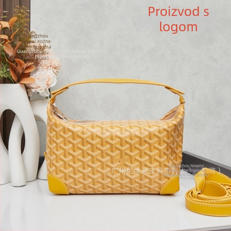 Kožna neseser za kozmetiku za putovanja, uzorak s literama, podstava od platna, cross-body dizajn, unisex