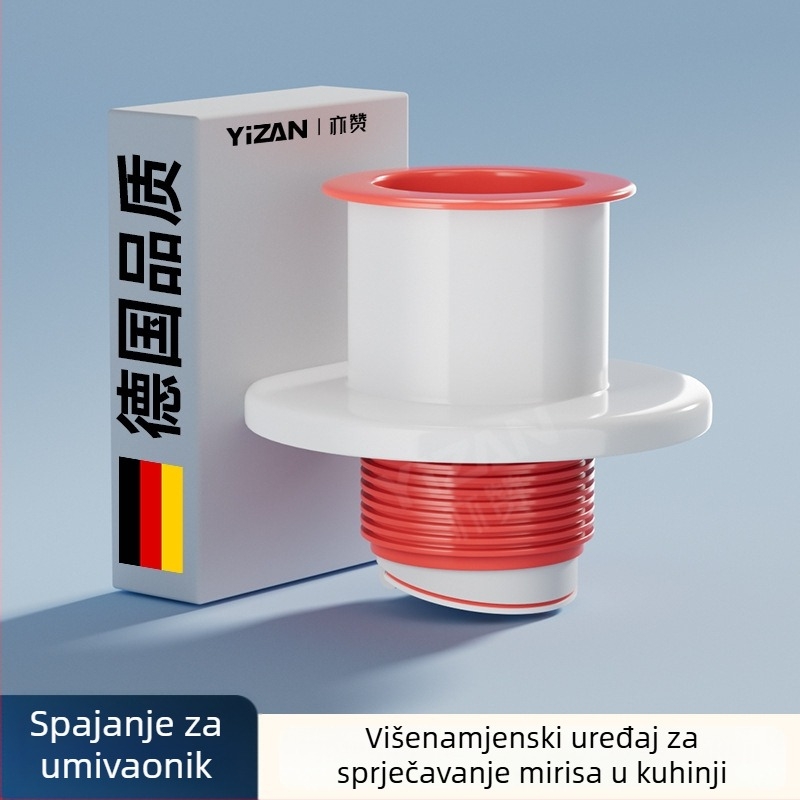 Kuhinjski odvod za sudoperu, višefunkcionalni integrirani razdjelnik s 5 puteva, ABS materijal, prilagodljiva obrada, protiv mirisa