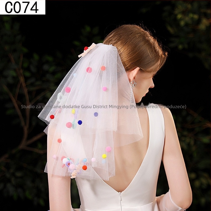 Aksesoar za glavu od mrežaste tkanine s mašnicom, sladak ženski stil, uzorak, pogodno za vjenčanja i darove za rođendan