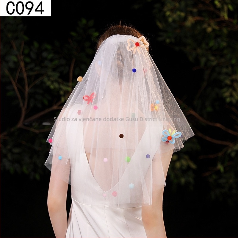 Aksesoar za glavu od mrežaste tkanine s mašnicom, sladak ženski stil, uzorak, pogodno za vjenčanja i darove za rođendan