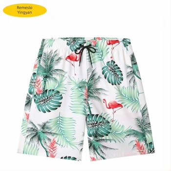 Muške plažne šorceve, opušten kroj, otisak, poliester 90–95%, 150 g