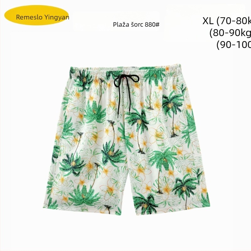 Muške plažne šorceve, opušten kroj, otisak, poliester 90–95%, 150 g