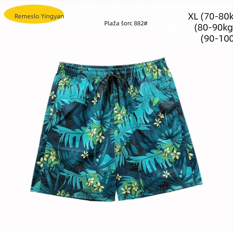 Muške plažne šorceve, opušten kroj, otisak, poliester 90–95%, 150 g