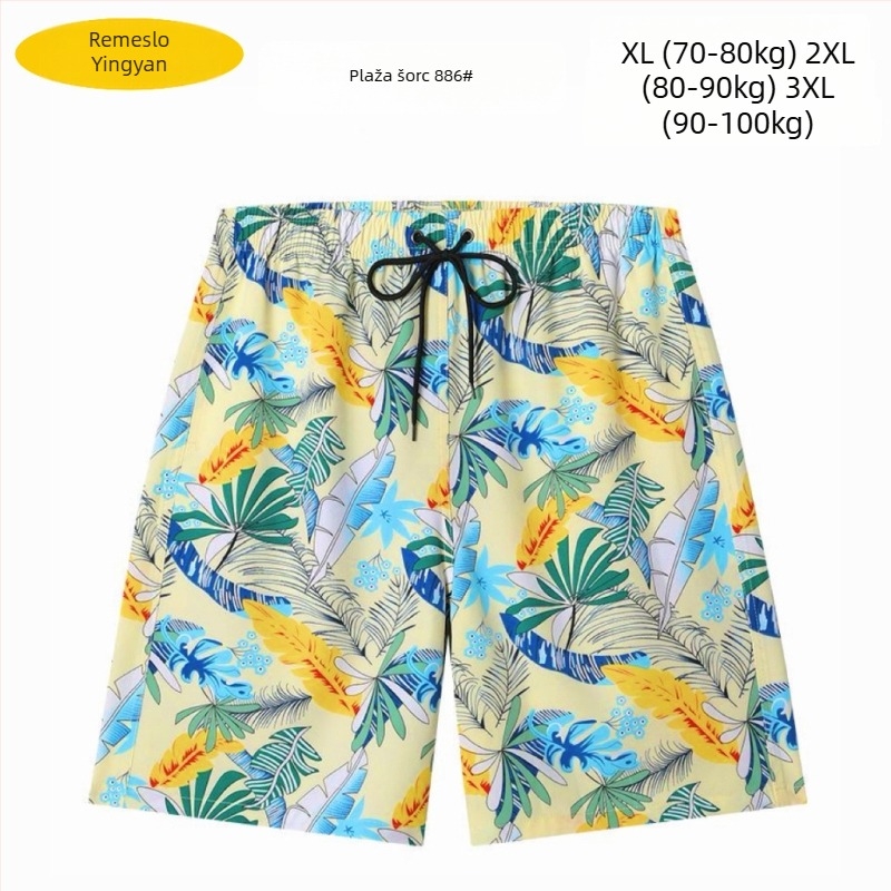 Muške plažne šorceve, opušten kroj, otisak, poliester 90–95%, 150 g