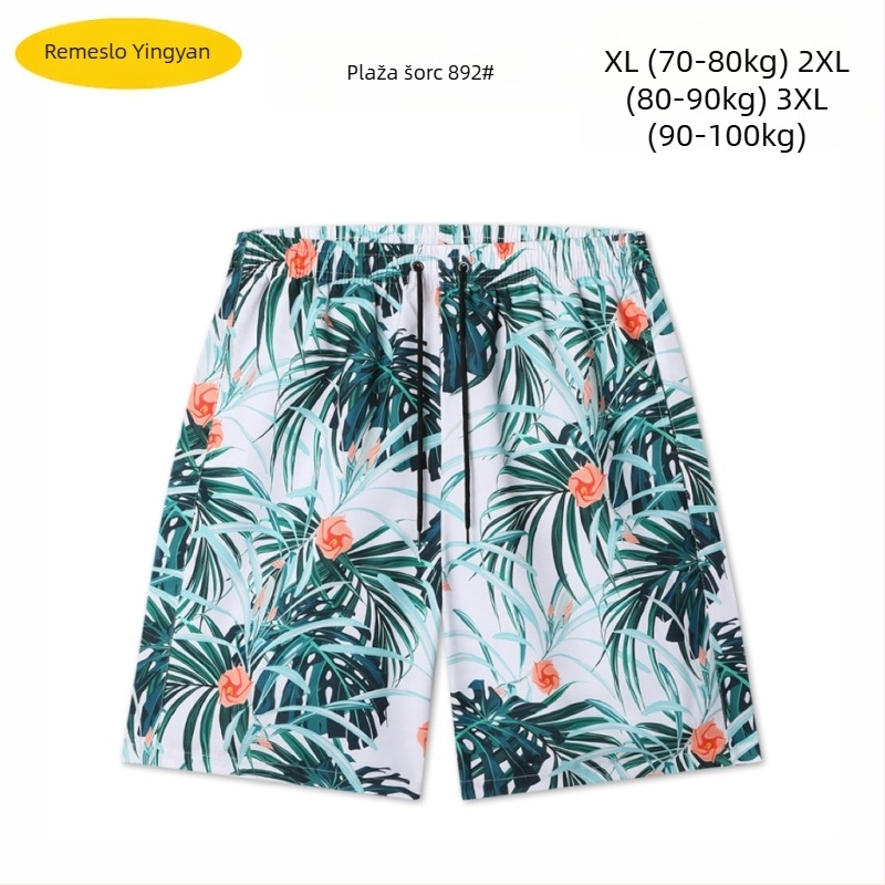 Muške plažne šorceve, opušten kroj, otisak, poliester 90–95%, 150 g