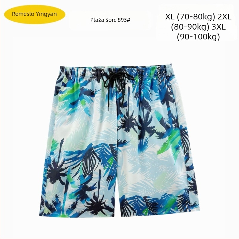 Muške plažne šorceve, opušten kroj, otisak, poliester 90–95%, 150 g