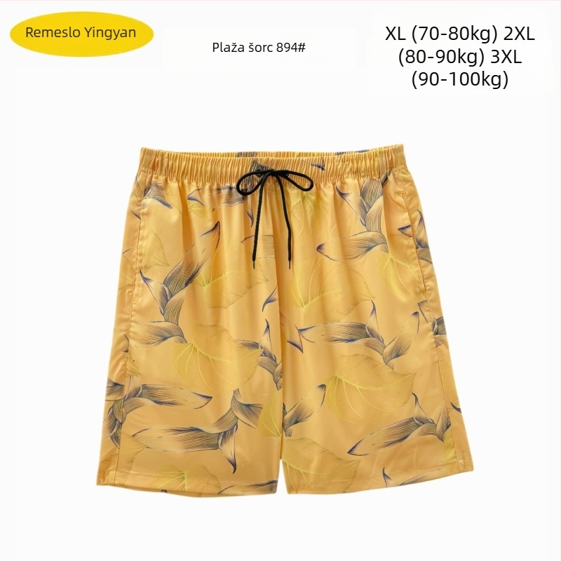 Muške plažne šorceve, opušten kroj, otisak, poliester 90–95%, 150 g