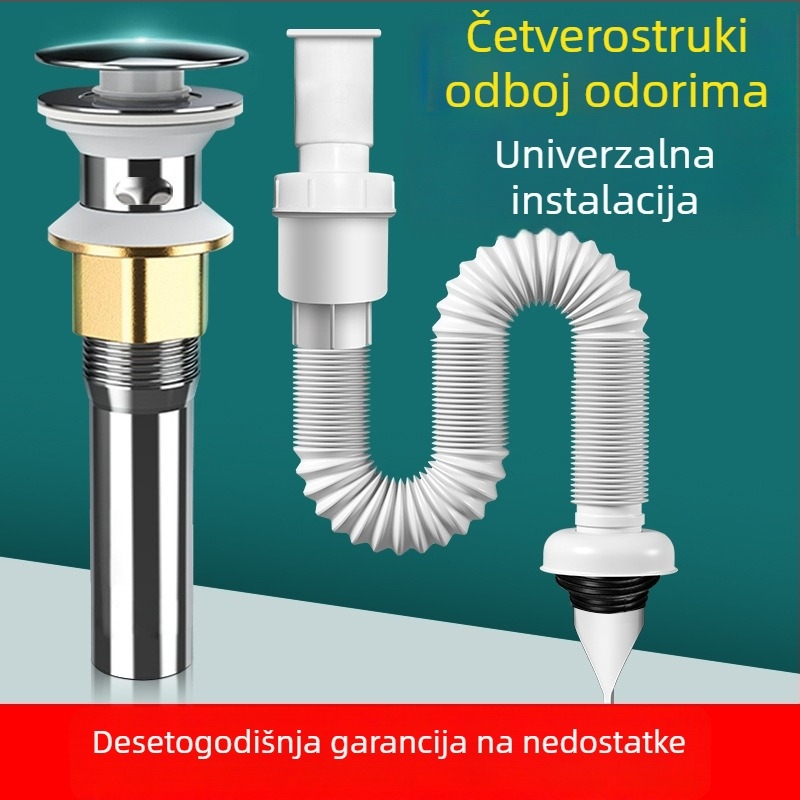 Odvod za umivaonik s protiv mirisa – PVC, model WD-XS171-20, nominalni tlak 1, radna temperatura 60°C, izravna montaža