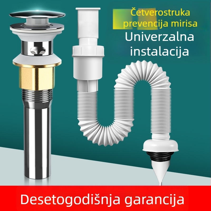 Odvod za umivaonik s protiv mirisa – PVC, model WD-XS171-20, nominalni tlak 1, radna temperatura 60°C, izravna montaža