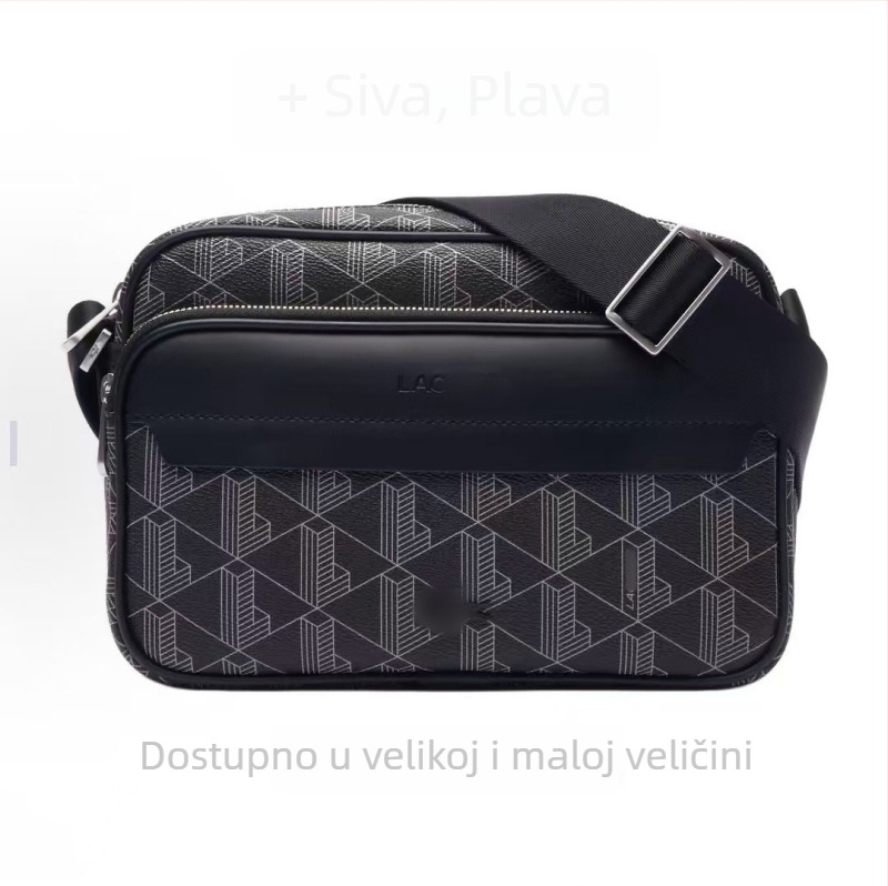 Muška PU vodootporna crossbody torba s prugastim uzorkom i poliesterom podstavom