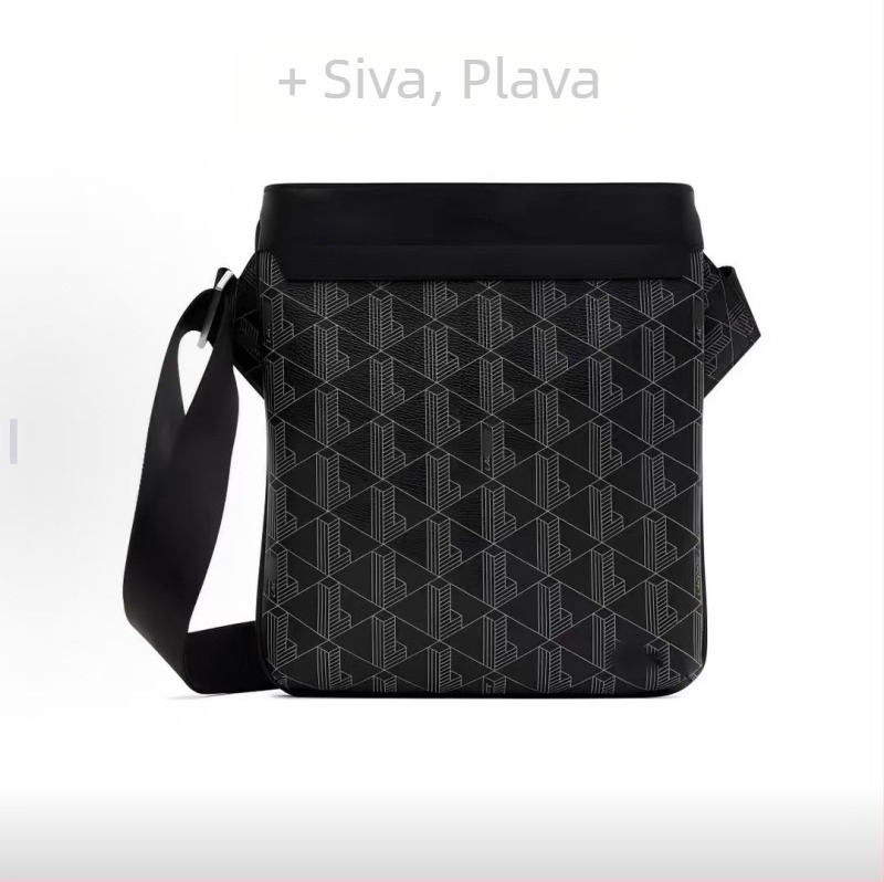 Muška PU vodootporna crossbody torba s prugastim uzorkom i poliesterom podstavom