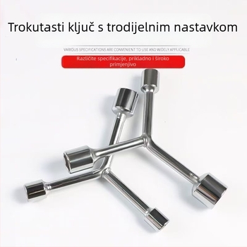 Three-Prong Socket Wrench, Extended Y-Type, Multi-Functional Triangle Socket, High-Carbon Steel for Motorcycle Tire Repair