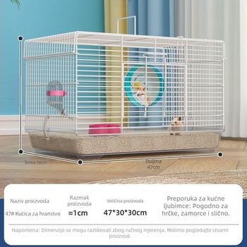 Kavez za hamstere s odvojivom pregradom – metalni, u stilu vile, konvertibilan set