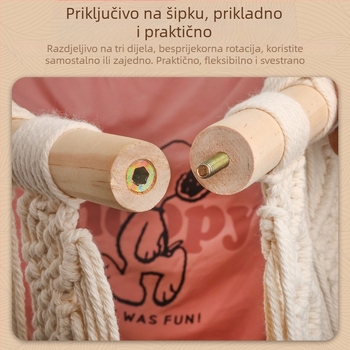 Boemski pamučni goblen za zid, ručno tkan, kvadratnog oblika, prugast uzorak