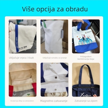 Platnena torba s logom – torba za ramena, ekološki materijal 12A poliester-pamuk, tisak loga, metode tiska: digitalni tisak, sitotisak, toplinski prijenos, sublimacija, porijeklo: Wenzhou, Zhejiang