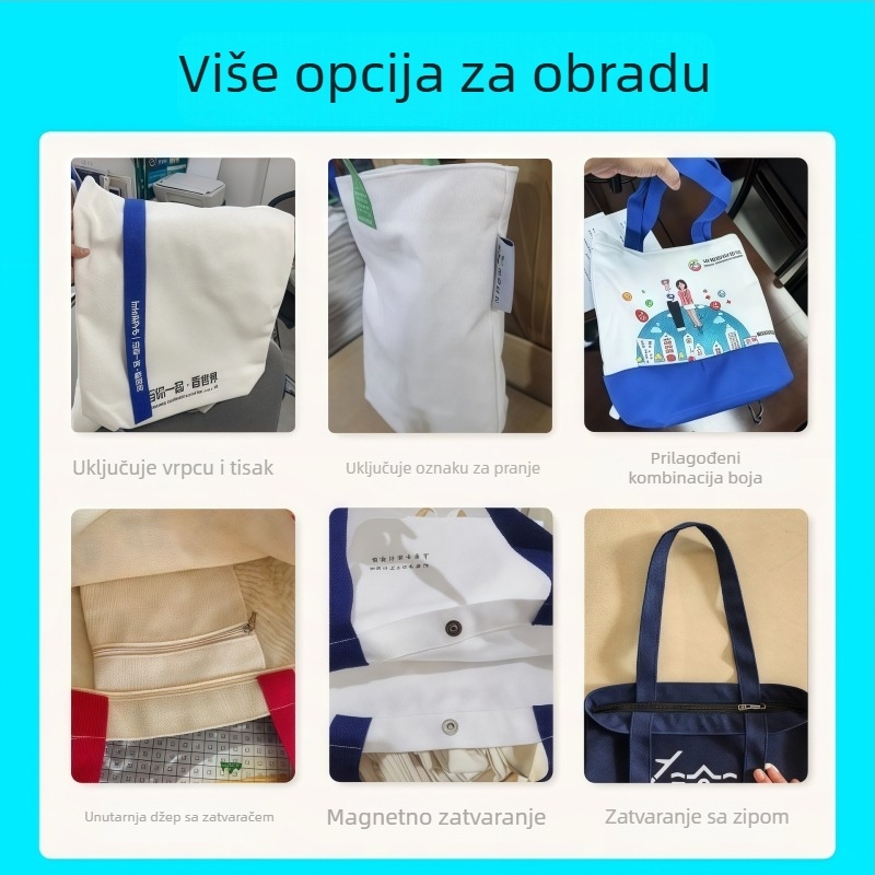 Platnena torba s logom – torba za ramena, ekološki materijal 12A poliester-pamuk, tisak loga, metode tiska: digitalni tisak, sitotisak, toplinski prijenos, sublimacija, porijeklo: Wenzhou, Zhejiang