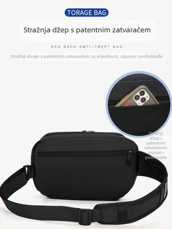 Muška Crossbody torba, PVC vanjski dio, poliester podstava, Pengyu brend, prozračna, vodootporna, otporna na habanje, proširiva