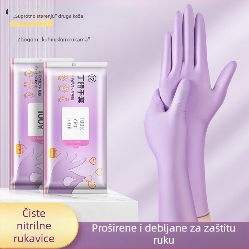 Jednokratne rukavice za pranje posuđa – lateks, standardna debljina, duljina 28 cm, marka Qiaofeng