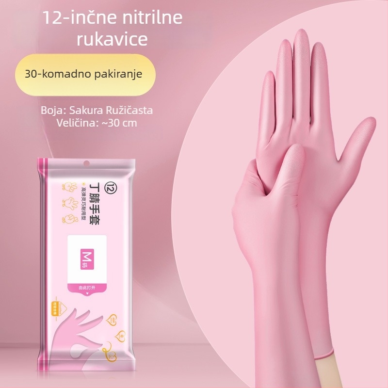 Jednokratne rukavice za pranje posuđa – lateks, standardna debljina, duljina 28 cm, marka Qiaofeng