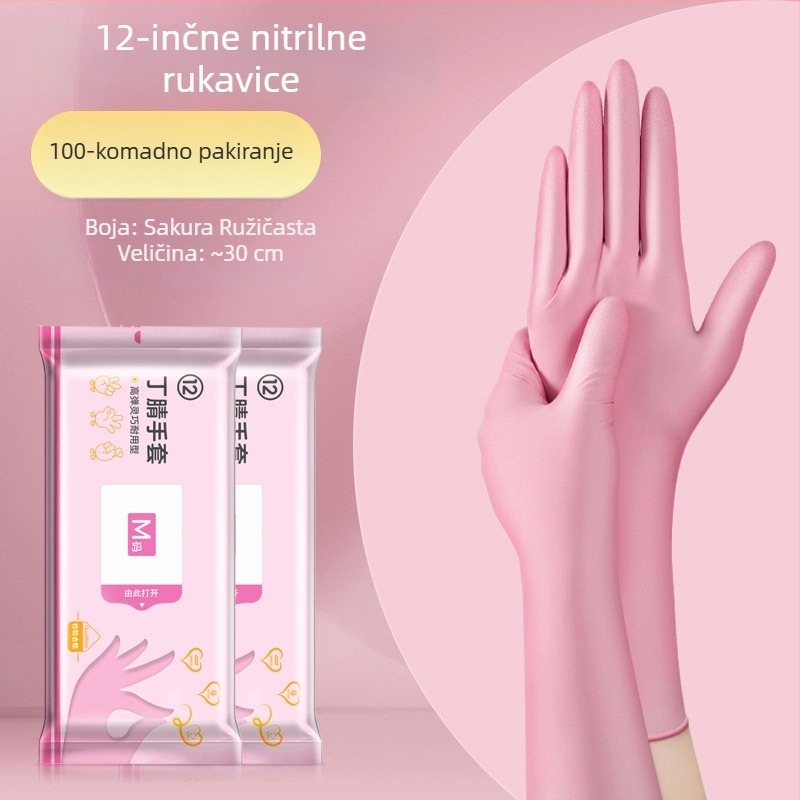 Jednokratne rukavice za pranje posuđa – lateks, standardna debljina, duljina 28 cm, marka Qiaofeng