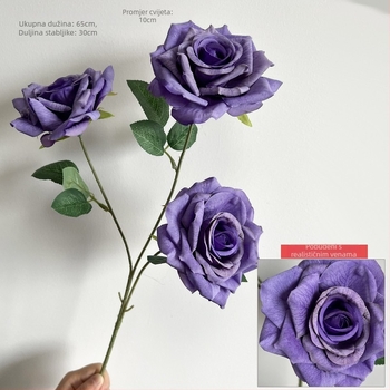 3-glavna buket umjetnih ruža za vjenčanja i kućnu dekoraciju