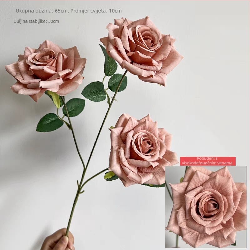 3-glavna buket umjetnih ruža za vjenčanja i kućnu dekoraciju