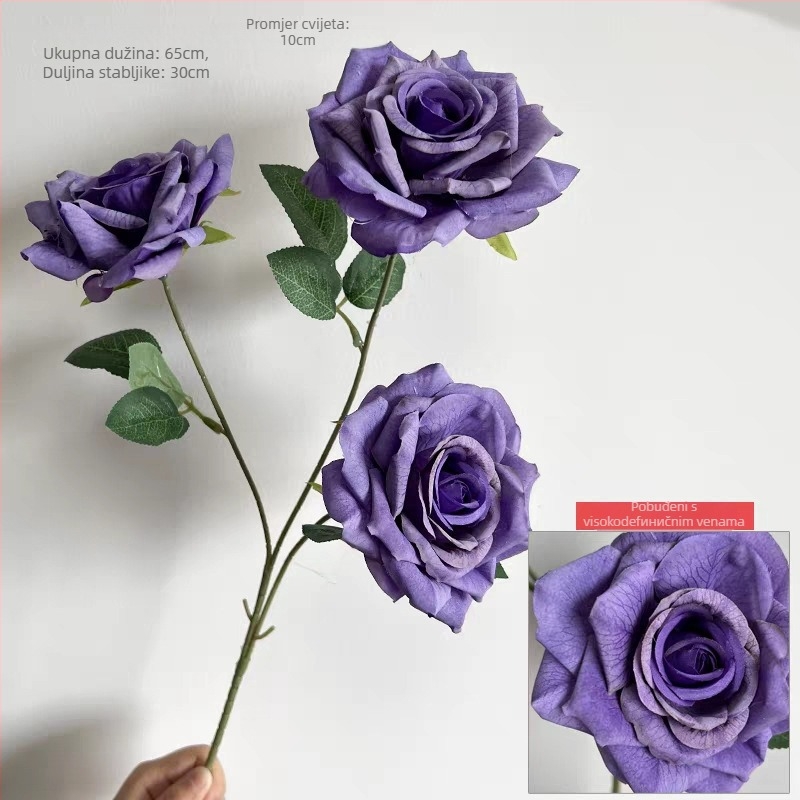 3-glavna buket umjetnih ruža za vjenčanja i kućnu dekoraciju