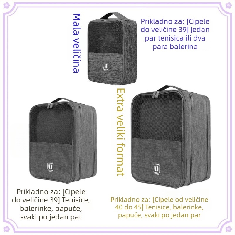 LXXB-B Putna torbica za cipele, kubnog oblika, kationička tkanina, višenamjenski organizator cipela, moderni minimalistički dizajn