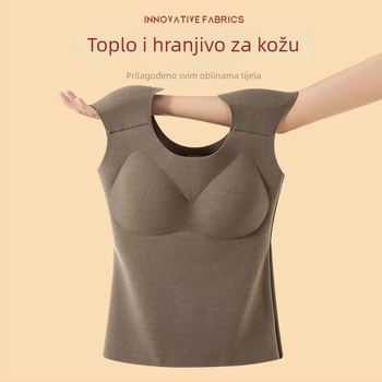 Ženski termalni prsluk s jastučićem za prsni dio, visoka elastičnost, plišasti fleece, Derong akrilno vlakno, 161–180 g/m²