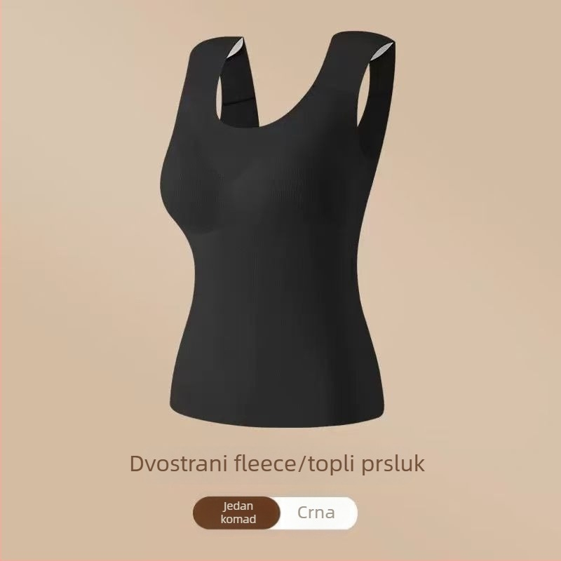 Ženski termalni prsluk s jastučićem za prsni dio, visoka elastičnost, plišasti fleece, Derong akrilno vlakno, 161–180 g/m²