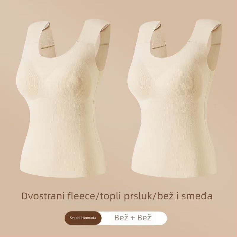 Ženski termalni prsluk s jastučićem za prsni dio, visoka elastičnost, plišasti fleece, Derong akrilno vlakno, 161–180 g/m²