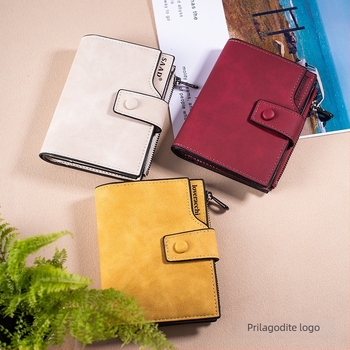 Ženski novčanik od PU kože, kratki zatvarač, velika kapaciteta, više džepova za kartice, gradski minimalistički stil