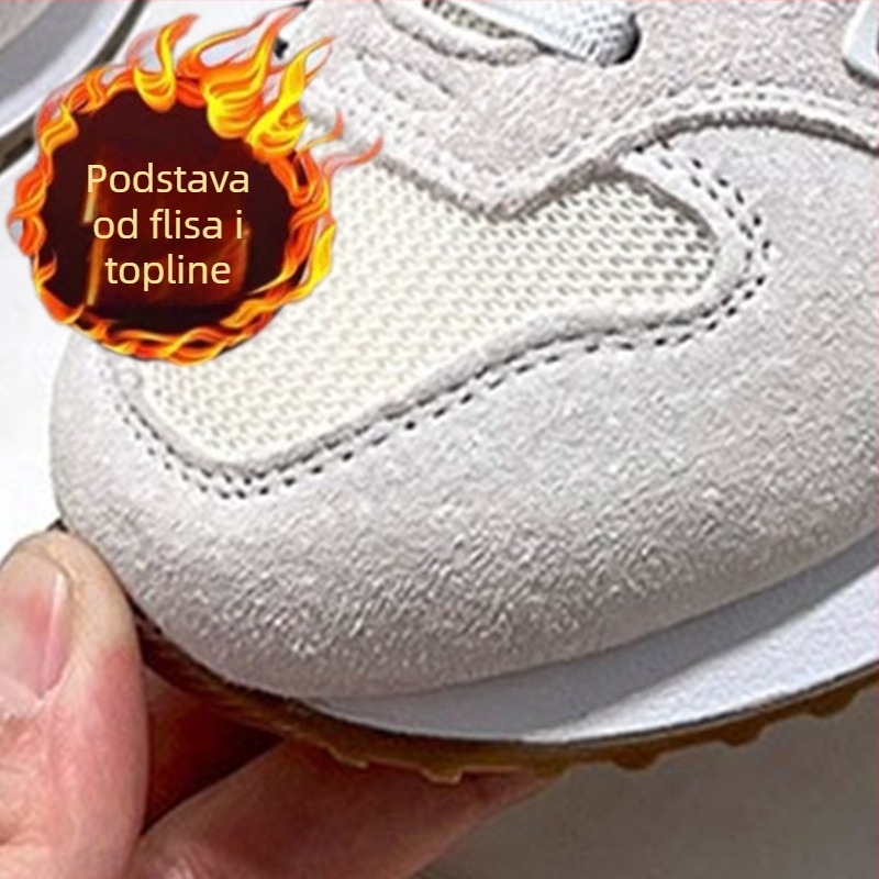 Dječje sportske tenisice s Velcro zatvaranjem, gornji dio od prave kože, gumeni đon, prozračne i protuklizne