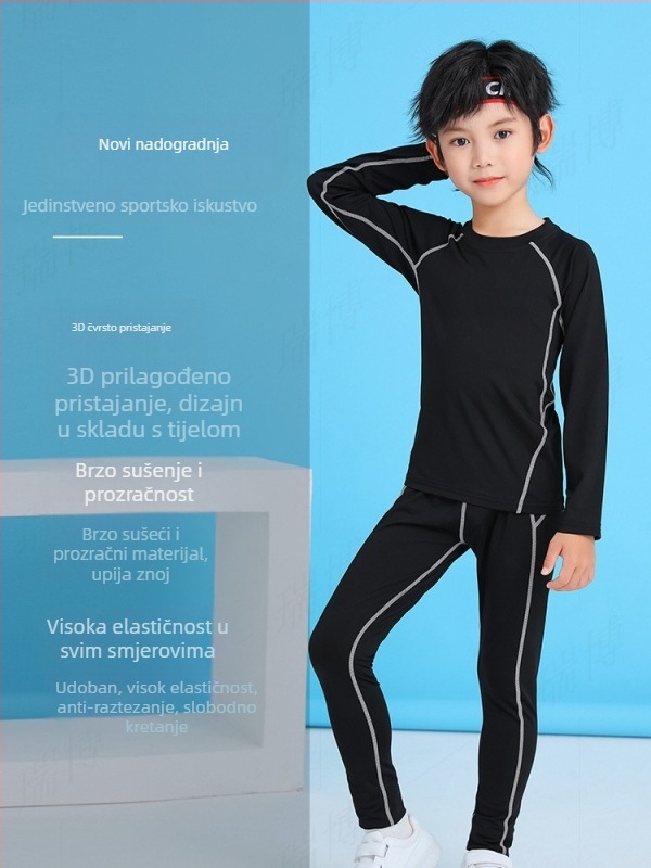 Mladi prilagodljivi dres s dugim rukavima, brzo suši materijal 93% poliester / 7% spandex, jedinstven jednobojni uzorak, duljina u području struka, unisex